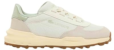 Lacoste Elite Active Evo Damen-Sneaker, gebrochenes Weiß, helles Khaki, 38 EU