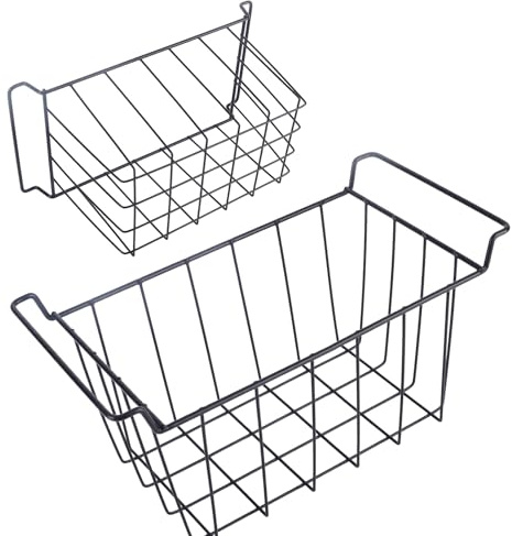 2 Pack Chest Freezer Baskets with Handles, Hanging Storage Bins, Storage Baskets for Chest Freezers, Refrigerator, 39 * 20 * 20 cm (L 42.5 cm X W 24.5 cm X H 20 cm)