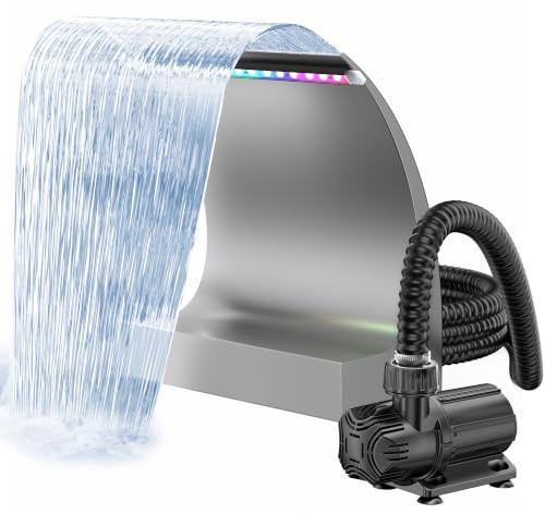 POPOSOAP Teich-Wasserfall-Überlauf-Set 6000 l/h für Gartenteiche, Pools