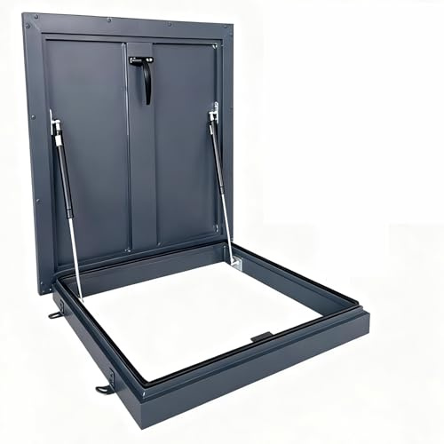 Aussteiger Dachfenster,Aussteiger Dachausstieg Aluminiumlegierung,Dachluke Flachdach Einstiegsluke Tür,für Keller Wellhead Dachboden Keller,Dark Gray,60x60cm