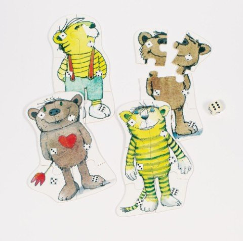 Janosch Würfelspiel, 2 x Tiger, 2 x Bär