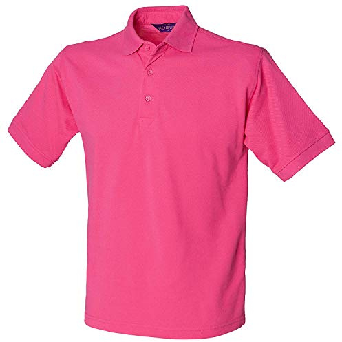 Henbury Mens Short Sleeved 65/35 Pique Polo Shirt (3XL) (Fuchsia)