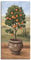 ARTLAND Wanddeko Leinwand Bilder Wandbild 50x100 cm Toskana Orange Baum Italien Landschaft Mediterran Botanik Terracotta T4NI