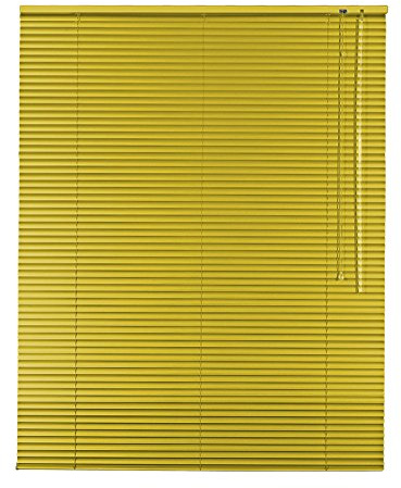 Hochwertige Aluminium Jalousie Jalousette Rollo 70 x 110 cm / 70x110 cm in Farbe gelb - Bedienseite rechts // Fensterjalousie/Fensterjalousette/Alulamellen/Alu-Lamellen