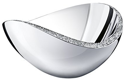 Swarovski Minera Dekorative Schale aus Metall mit Kristallen in der Farbe Silber, Maße: 9,3cm x 17cm x 14,5cm, 5293119
