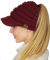 C.C BeanieTail Pferdeschwanz Strickmütze/Beanie mit Visier, Kastanienbraun