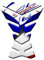 PARASERBATOIO ADESIVO RESINA BIANCO BLU COMPATIBILE CON HONDA TRANSALP XL 700 V 2008-2013
