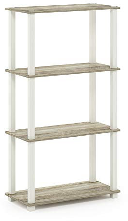 Furinno Turn-S-Tube, Scaffali senza Attrezzi, Rovere Sonoma (Sonoma Oak/White)