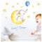Little Deco Wandaufkleber Kinderzimmer Elefant Spruch Sweet Dream I 123 x 59 cm (BxH) I Mond Sterne Wandbilder Wandtattoo Junge Babyzimmer DL206-9