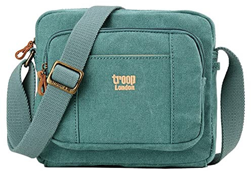 Troop London TRP0235 Umhängetasche aus Segeltuch Gr. M, türkis