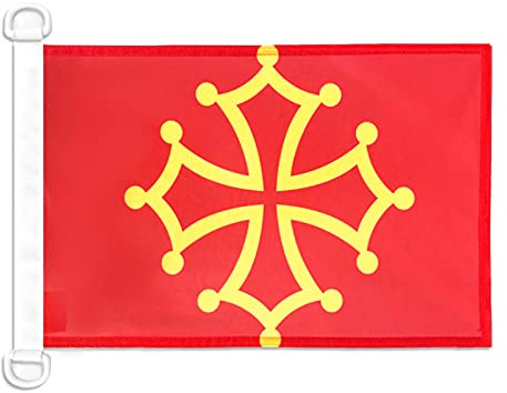 AZ FLAG French Province of Languedoc Boat Flag 45x30 cm Plastic Rings | Outdoor and marine use French region of Languedoc-Roussillon 12x18 in boat flag mesh polyester