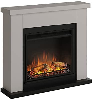 TAGU Frode Caminetto Elettrico - Camino Elettrico con riscaldamento, 1500W, Programmabile a 7 giorni, Termostato Digitale, Telecomando (Beige Chiaro)