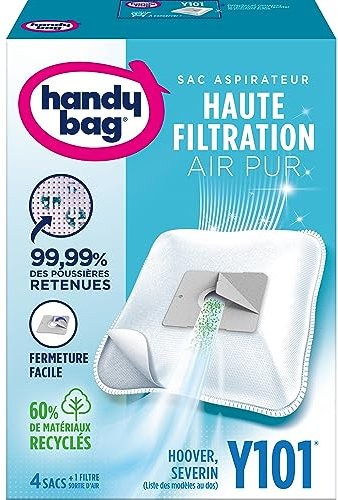 Melitta Handy Bag Y101 Staubsaugerbeutel, für Staubsauger Daewoo und Samsung, luftdichter Verschluss, Anti-Allerggen-Filter, Motorfilter