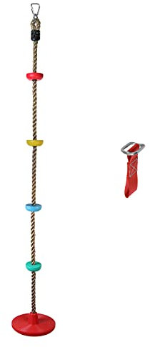 ALPIDEX Ninja Line Kinder Slackline Hindernisse Set Turnringe Seilknoten Schaukel Kletterleiter Zubehör Erweiterbar Warrior Parcours 7 Jahre Garantie auf Material*, Stil:Klettertau