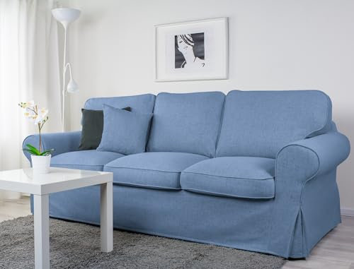 Dagra Bezug für EKTORP 3er-Sofa (Schlafsofa neues Modell) (Blue A13)