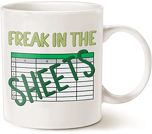 Freak In The Sheets tazza, tazza foglio di calcolo, divertente tazza contabile, regalo conto, tazza Excel, tazza della stagione delle tasse, regali per contabile tazza in ceramica bianca 325,2 g o
