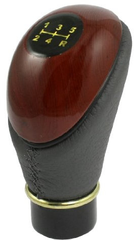 Ruilogod Grau Maroon Universal-Auto-Träger-Leder-Wurzelholz Schaltknauf