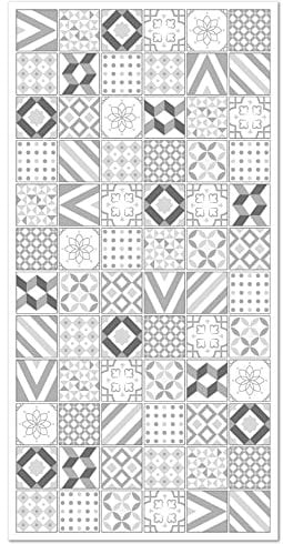 Panorama Alfombra Vinílica - Modelo Hidráulica Love Gris 80x250 cm - Varios tamaños - Decoración Hogar, Cocina, Salón