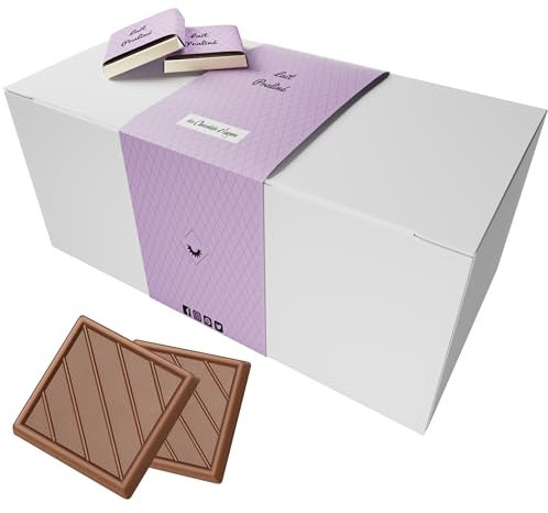 Coffret de Chocolats - Boîte de 70 Carrés de Chocolat au Lait et Praliné à Déguster ou Offrir - 100% Pur Beurre de Cacao - Fabriqué en France - 350 Gr