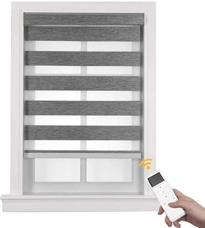 mbeunzi Elektrische Rollos – Anpassbare Sonnenschutz Rollos-smart Zebra Rollos mit Alexa kompatibel für Home Office (White Cream, 106.68 cm X 182.88 cm)