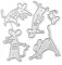 Tier Metall Stanzformen Katze Maus Kuh Sika Hirsch Vogel Tier Prägeschablone DIY Scrapbooking Album Prägung Handwerk Schablone
