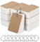 PATIKIL Blank Index Cards with Ring, 1000Pcs Blank Flash Card 2.8x1.6 Study Note Cardstock for Memory Learning Studying Office Supplies, Brown White