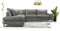 Siblo Ecksofa mit Kissen 90x310x224 cm CORBLACK Kollektion - Elegante Polstersofa - Große Couch L Form für Wohnzimmer - Freistehendes L-Sofa - Eckcouch 4 Sitzer - Graphit - Linke Seite
