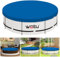 WOLTU Poolabdeckung Ø 420 cm für Rund Pools Ø 320-360 cm, Poolplane aus 200 g/m² PE, Pool Abdeckplane mit Ösen Drahtseil Aluminiumverschluss, wasserdichte Poolfolie für Sommer Winter, Blau