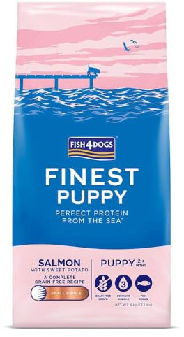 Fish4Dogs Feinster Welpenlachs mit Süßkartoffel (kleines Trockenfutter) 6kg