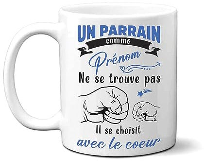 Lalasol Mug Parrain Personnalisé – Tasse Idée Cadeau Pour Parrain 2023 – Nom Personnalisable – Imprimé en France