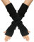 Surakey Winter Gestrickte Handschuhe für Damen, 1 Paar Fingerlose Armstulpen Feinstrick lang Handwärmer Stulpen, Warm Strick Handschuhe Pluswärmer Handstulpen Armwärmer Stulpen für Damen,Schwarz