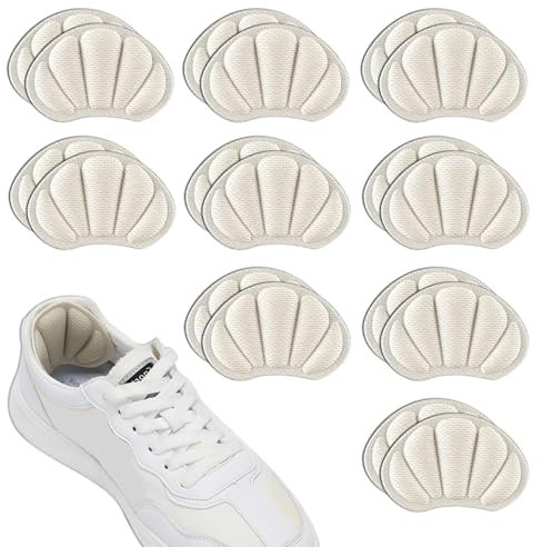 9 Paar Fersenschützer, Fersenschoner für Schuhe, selbstklebende Fersen für Sneaker, zu großer Rücken. Schmerzlinderung, Damen und Herren, Fußpflege (Beige)