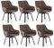 CLIPOP Esszimmerstühle Drehbar Set mit Armlehne, Kunstleder Polsterstuhl Gepolstert Sitz Küchenstuhl Drehstuhl Armlehnenstuhl für Esszimmer Wohnzimmer Büro (6er Set, Kunstleder Braun)