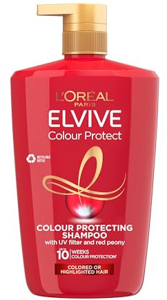 L’Oréal Paris Elvive Colour Protect Shampoo XL for Coloured, Highlighted Hair, Prolongs Colour Vibrancy, Silicone Free, 1L