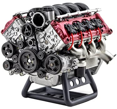 SUNDARE 3D V8 Motor Modell Kit, RC Druck Harz Simulation Dynamische V8 Motor interne Verbrennungs Motor Modell für Auto, Physik Wissenschaft Experiment Pädagogisches Spielzeug für Erwachsene (KIT)