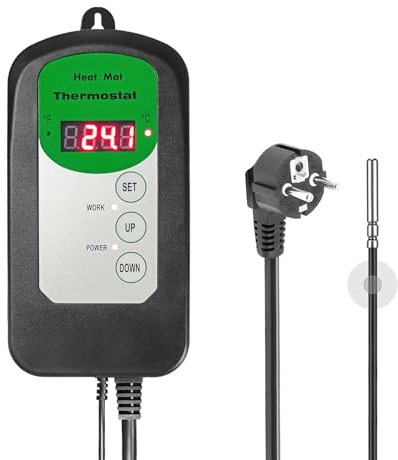 RC SLL Heizmatte für Setzlinge, digitaler Thermostatregler 68 – 108 °C, Material zur Keimung von Pflanzen, Keimungs-Set, 8,3 A, 1000 W, ETL Listed