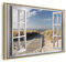 murando Bilder mit Rahmen 90x60 cm Wandbilder groß Leinwandbild XXL natürlicher Holzrahmen modern Wanddekoration Kunstdruck Wanddeko Wohnzimmer Schlafzimmer Fenster Meer Strand Landschaft Natur