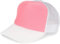 styleBREAKER Unisex 5-Panel Trucker Cap mit Mesh-Einsatz | verstellbares Basecap mit Click Snap Verschluss | luftiges Netz Cap für Damen und Herren, Farbe:Pink-Weiß