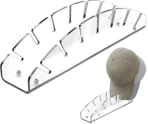 GmeDhc Porta Cappelli, Appendi Cappelli in Acrilico, Espositore Cappelli, Porta Cappellini con Visiera, Organizer Per Cappellino da Baseball, Per 7 Cappelli