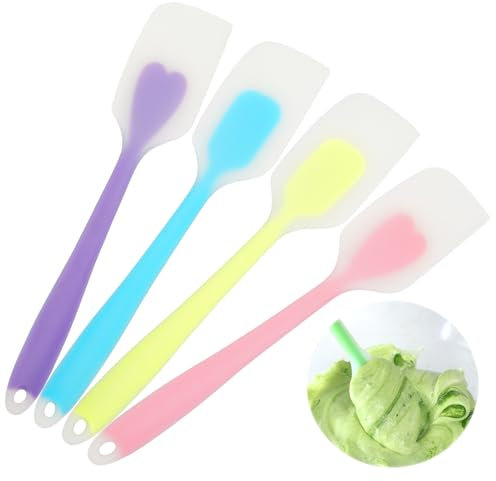 4 Pièces Grande Spatule en Silicone Ustensiles de Cuisine pour Remuer la Crème du Gâteau Gnocchi, Cuisson Spatule en Silicone Cuisine Haute Résistance à la Température 230°C