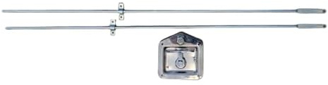 Tool Box Cabinet Latch Stainless Steel Three Point Folding T Handle Locking with (2) Connecting Rods 5/16 x 34L. Mounts to Flat Panel Surface. Installation Expertise is Required!