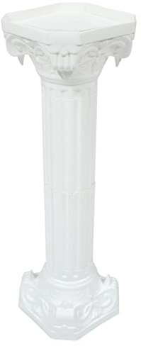 HANABASS Römische Säule Griechische Säule Weiße Plastikfigur Skulptur Hochzeit Blumenvase Ständer Straße Führt Hoher Kerzenhalter Für Hochzeit Party Abendessen Event-Dekoration 88 X 27 cm