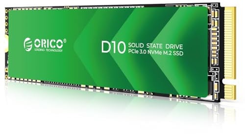 ORICO 128GB M.2 NVMe SSD,TLC NAND Flash,1700MB/s PCIe Gen3x4 M2 2280 SSD, Internes Solid State Laufwerk Kompatibel mit Desktop-Laptop - D10