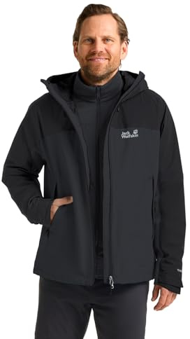 Jack Wolfskin Herren Wild Places 3in1 Jkt M, Phantom, XL EU