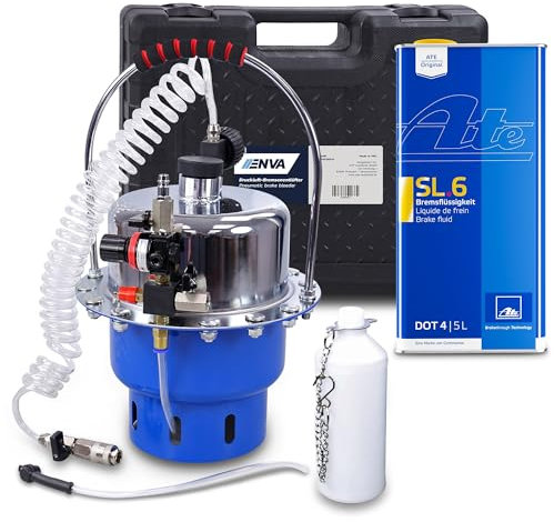 ENVA Druckluft-Bremsenentlüfter - 17-TLG. + 5 L Bremsflüssigkeit DOT4