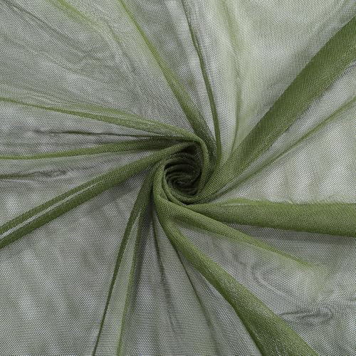 CABODYALS Tela de Malla de Poliéster de 1.6 m Color Verde Oscuro Transpirable de Gasa Color Sólido Mosquitera Tela Suave Tela de Tul Transparente Por Yarda para Coser Hacer Manualidades Ropa Decoració
