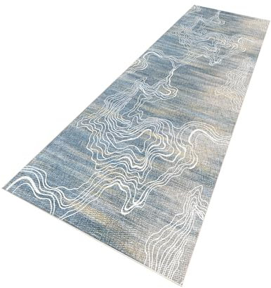 PaGuvFng Läufer Lang Flur rutschfest Teppich Küche 120 x 150 cm Waschbar Kurzflor Küchenläufer Schlafzimmer Bettvorleger für Flur Waschküche Eingang Wohnzimmer schmutzfangmatte