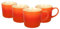 Argon Tableware 330ml New Bone China Ombre Mugs - Orange - 4X Colourful Glazed Fine Ceramic Stoneware Pottery Coffee Tea Cup Set | Microwave & Dishwasher Safe