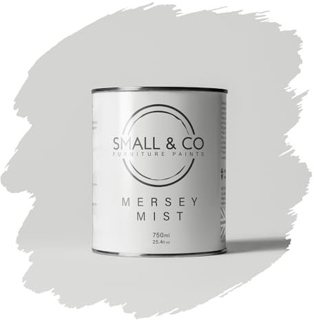 Small & Co Furniture Paint – Mersey Mist (light silvery grey—bright and airy) | Premium Water-Based Matte Acrylic for Cabinets & Wood | Strong Adhesion, Low Odour, Quick Dry | 750ml