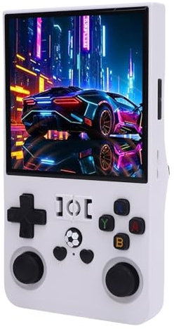 Cuifati R36S Max Retro Handheld Game Console, 4,0 Zoll 720x720 Auflösungs -HD -Display, über 18.000 Spiele, Tragbare Taschenbogenstütze Mehr Als 30 Emulatoren, Wihte (128G)
